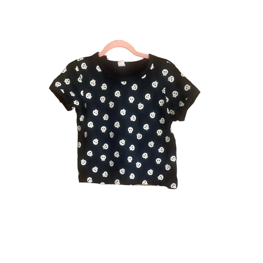 La Luna Glow-in-the Dark Skeleton Print Shirt Sz S
